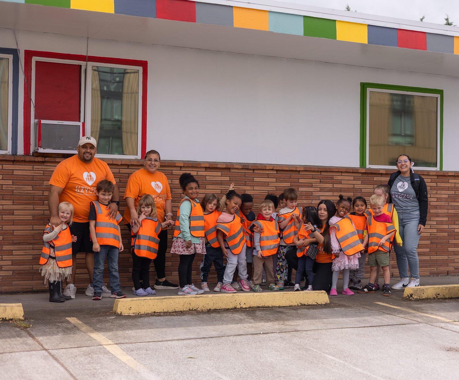 Children walking with teachers